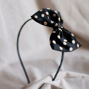 Polka Dot Silk Bow Headband